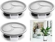 SHENMAIDY 3 Packs 33cm Plant Caddy with with 4 Wheels and Built-in Water Container, Garden Rolling Plant Stand with Wheels, Plant Pallet Dolly for Heavy Duty Planter, Loading Capacity 55 Kg