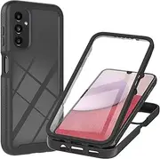 [Bnvdfre] Case for Samsung Galaxy A14 4G/5G with Built-in Screen Protector Shockproof Protective Case 360 Degree Full Protection Rugged Protective TPU Case Mobile Phone Case for Samsung Galaxy A14 4G/5G - Black