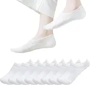[MAGIARTE] Low Cut No Show Cotton Socks, Invisible Non-Slip Athletic, Unisex Socks with Non-Slip Silicone, Breathable Short Socks, 8 Pairs
