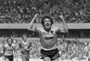Wolverhampton Wanderers full-back Geoff Palmer celebrates after s - Old Photo