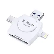 4 In 1 Micro Sd and Tf Card Reader Sd Memory Card Camera Reader White