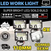 4x 18 LED Work Lights CREE Spot Flood LED Light Bar Reverse 4WD 12V 24V 10-30V