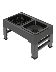 [PaWz] Elevated Pet Feeder Food Water Bowl in Black