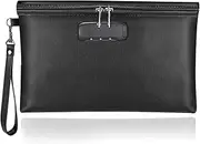 [fohoa] Fireproof Document Bag with Lock, 25 * 17cm Fireproof and Waterproof Money Bag with Zipper Closure, Storage Pouch for A4 Letter Size Document, Cash, Cell Phone, Tablet, Credit Card,Passport