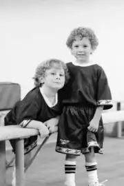 Carl Michael Lindner as Sam Bergman, Ian Bottiglieri as Gabe Berg- Old TV Photo