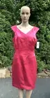 NWT $169 JAX Fuchsia Color Zip Lined Off-Shoulder Fit & Flare DRESS Women's 14