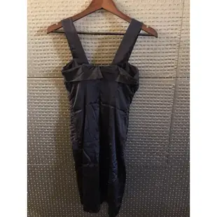 正品 美國品牌Betsey Johnson95%純絲 絲綢復古黑色洋裝 蝴蝶結洋裝 晚宴洋裝made in USA