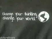 T-Shirt Peaceful Message Change Your Thinking Change World Made in USA