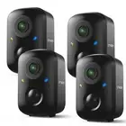 4PCS 2K Wireless Security Camera Outdoor Battery Rechargeable Home WIFI IP CCTV
