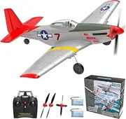RC Plane 4 Channel Remote Control Airplane - Ready to Fly P51 Mustang RC Airplane for Beginners Adult with Xpilot Stabilization System & One Key Aerobatic