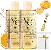 Vc Toner,Vc Refreshing Hydrating Rejuvenating Wet Compress Moisturizing Water Lotion,300ml Hydrating Brightening Facial Essences,Enhance Skin Elasticity, Refreshing Texture Easy To Absorb (2 pc Tone, Fresh taste)