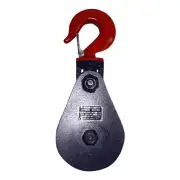 8 Ton Snatch Block 8" Sheave Wheel 3/4" Wire Rope Swivel Hook Wrecker Pulley Tow