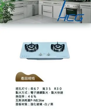 【 老王購物網 】和成 GS293 雙口玻璃檯面爐 檯面式二口瓦斯爐 (黑/白) 強化玻璃