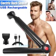 USB Rechargeable Men Back Razor Shaver Groomer Body Leg Hair Removal Long Handle