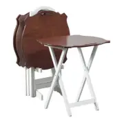 Bowery Hill Folding Tray Tables in White
