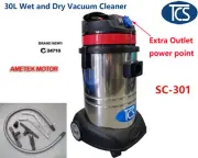 TCS Commercial Industrial 30L Wet Dry Ametek Motor 1000W Vacuum Cleaner