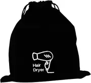 ARTSEWPLY 1Pc Creative Hair Dryer Drawstring Bag Portable Black Storage Pouch for Hair Tools Travel Organizer Jewelry and Sundries Versatile Design for Uncluttered Spaces and Protection
