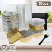 150Pcs Aluminum Foil Cupcake Cups with Lids and Spoons Non-Stick Foil WeTyV BRI