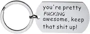 [YALLNASL] Best Friends Keychain Gifts for Women Men You're Pretty Fucking Awesome Keep that Shit Up Keyring for BFF Boyfriend Girlfriend Sister Funny Birthday Gifts for Husband Wife