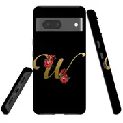 For Google Pixel 7 Case Tough Protective Cover Embellished Letter W