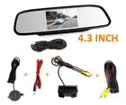 4.3"Car Reverse Rear View Mirror Display Backup Monitor Camera & Radar Sensor
