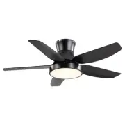 ALUOCIY 42" Flush Mount Ceiling Fan Light,Black Ceiling Fans with Lights and ...