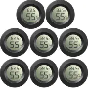 8 Pcs Mini Hygrometer Thermometer Round Digital Humidity Gauge Monitor Electr...