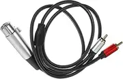 HAMPPLIES 3 Practical Pin Microphone to Dual RCA Cable Durable Audio Transferring Cable for Sound Quality