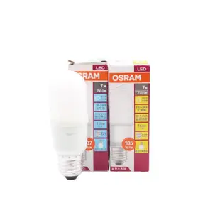 【Osram 歐司朗】10入組 LED燈泡 7W 白光 黃光 E27 全電壓 小晶靈 球泡燈 雪糕燈