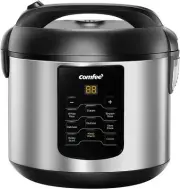 COMFEE' Compact Rice Cooker, 6-in-1 Stainless Steel Multi Cooker, Slow Cooker,