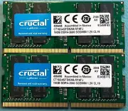 Crucial 32GB DDR4 KIT 2x16GB 2666MHz PC4-21300 SODIMM 260-Pin Memory for Laptop