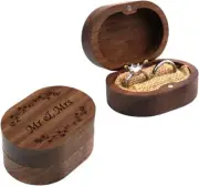 Wedding Ring Box, Wood Ring Box for Proposal, Rustic Mr & Mrs Carve Engagement R