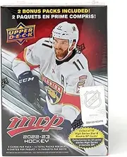 NHL Upper Deck 2022-23 MVP Hockey Trading Card BLASTER Box [15 Packs, Blaster-Exclusive Gold Script Parallels]