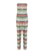 Missoni Gradient Zigzag Knit Long Bustier Jumpsuit IT42 multi-color