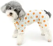 Zunea Polka Dot Small Dog Pyjamas for Small Size Dogs Summer Puppy Pajamas Jumpsuit with D-Ring Dogs Girl Boy Pjs Clothes Toy Poodle Sleeping Overalls Outfits Pet Doggy Chihuahua Apparel Orange L