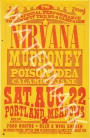 Nirvana - Mudhoney - 1992 Vintage Music Poster