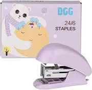 Mini Stapler with Staples, 24/6, Lilac, Cute Design, Purple
