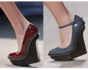 Stella McCartney Runway Mary Jane Platform Wedges 41 Red Patent Leather $1195