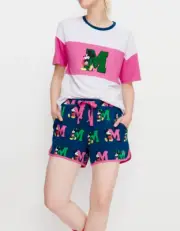 NEW PETER ALEXANDER MICKEY MOUSE PJ SET TOP & SHORTS WOMENS XS RRP$149.90