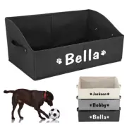 Dog Toy Box Large Dog Toys Storage with Handle, Fabric Trapezoid Dog Toy Bin
