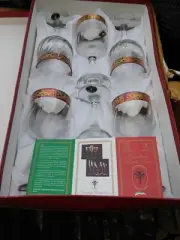 Vtg Italian Fratelli Fumo Crystal Wine Glass Set Of 6 7.25"H 2.35"Diameter