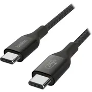 Belkin BoostCharge 2m 240W Braided USB-C to USB-C Cable (Black)