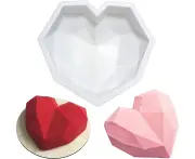 Diamond Heart Silicone Cake Mold Silicone Baking Mold Heart Cake