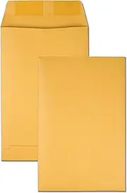 Quality Park Catalog Mailing Envelopes, 6 x 9 Envelopes, Gummed, Heavy 28 lb. Kraft Paper, Greeting Card Size, for Mailing, Organizing and Storage, 100 per Box (QUA40767)