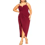 City Chic Sassy Dress in Ruby at Nordstrom, Size Xs