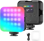 NEEWER Magnetic RGB Camera Light, 360° Full Color RGB61 Small LED Panel Video Light with 3 Cold Shoe Mounts/CRI 97+/20 Scene Modes/2500K-8500K/2000mAh Portable Recording Photography Selfie Lighting