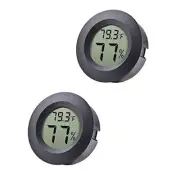 2-Pack Mini Hygrometer Thermometer Fahrenheit or Celsius Meter Digital LCD