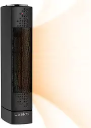 Oscillating Ceramic Slim Tower Desktop Space Heater for Home with Thermostat and