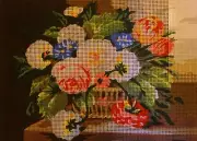 "Bouquet"" Printed Needlepoint Tapestry Canvas 6161
