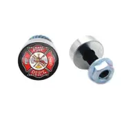 2 Polished Billet Fire Department License Bolts Motorcycle Custom Tag Fastener